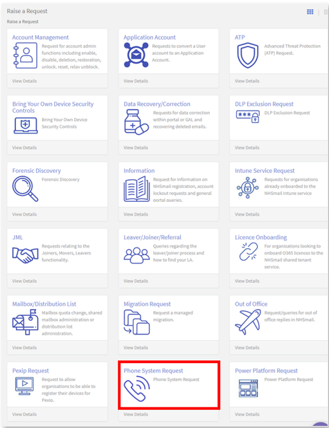 Screenshot of helpdesk self service
