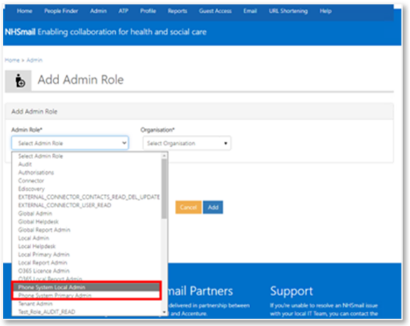 Screenshot of helpdesk self service
